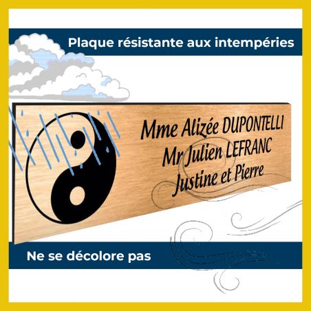 Plaque boite aux lettres format Decayeux CROIX BASQUE (100x25mm) rouge lettres blanches - 1 ligne