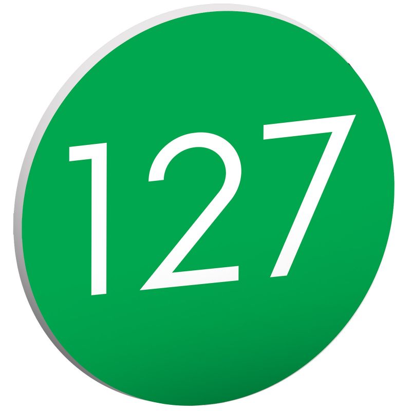 Numéro pour boite aux lettres personnalisable format rond diamètre 60 mm couleur vert pomme chiffres blancs Numéro pour boite aux lettres personnalisable format rond diamètre 60 mm couleur vert pomme chiffres blancs