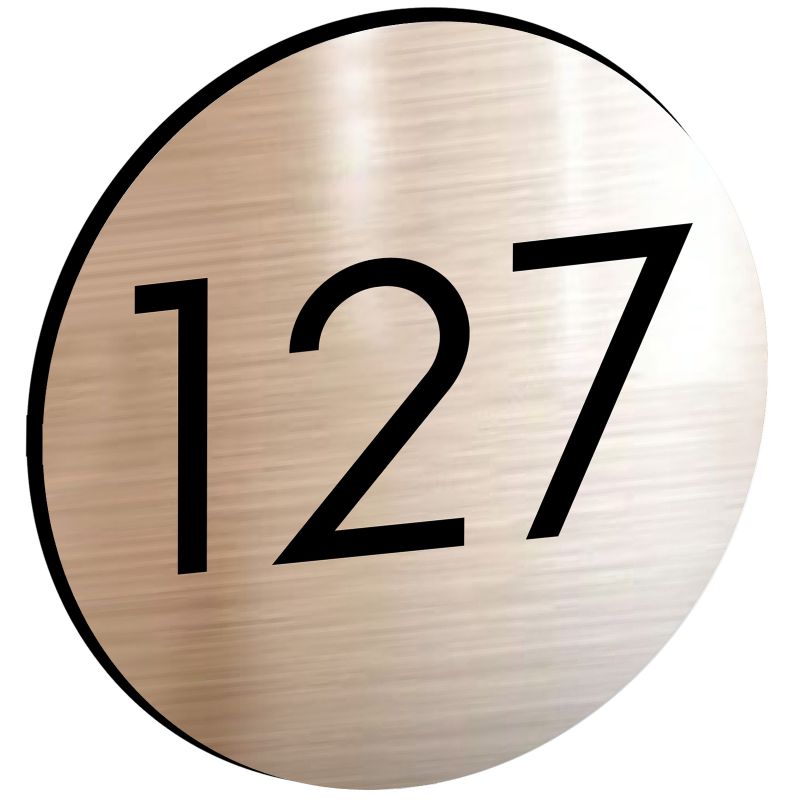 Numéro pour boite aux lettres personnalisable format rond diamètre 60 mm couleur cuivre chiffres noirs Numéro pour boite aux lettres personnalisable format rond diamètre 60 mm couleur cuivre chiffres noirs