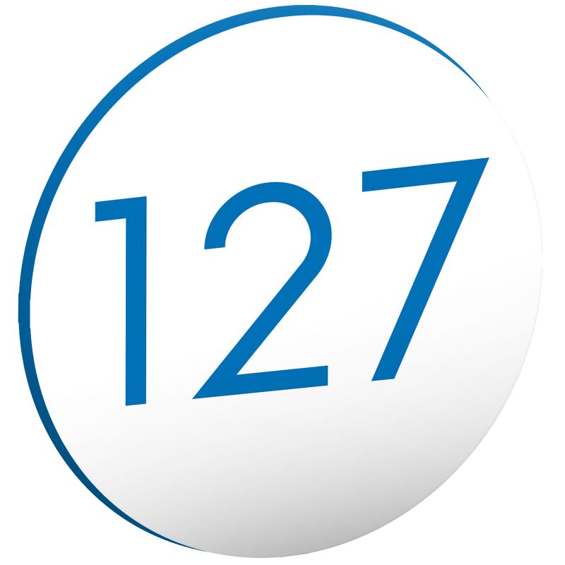 Numéro pour boite aux lettres personnalisable format rond diamètre 60 mm couleur blanc chiffres bleus Numéro pour boite aux lettres personnalisable format rond diamètre 60 mm couleur blanc chiffres bleus