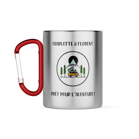 Double-walled stainless steel climbing cup with customizable carabiner · 33 cL
