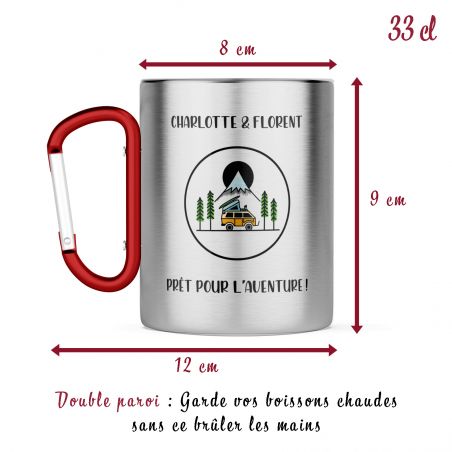 Double-walled stainless steel climbing cup with customizable carabiner · 33 cL