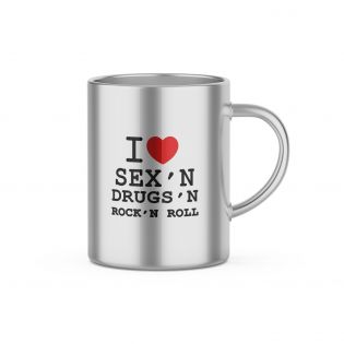 Tasse à café double paroi en inox personnalisable avec texte, photo et logo · 20 cl