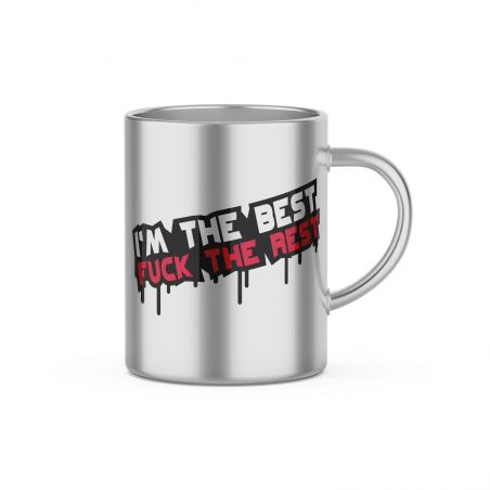 Tasse à café double paroi en inox personnalisable avec texte, photo et logo · 20 cl