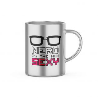 Tasse à café double paroi en inox personnalisable avec texte, photo et logo · 20 cl