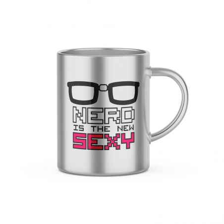 Tasse à café double paroi en inox personnalisable avec texte, photo et logo · 20 cl