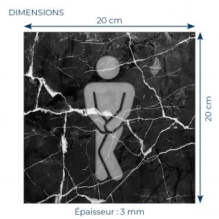 Panneau pictogramme de signalisation · Toilettes HommesHumoristique | Texture Marbre Noir