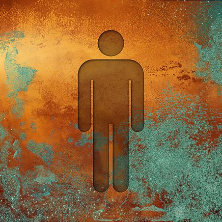 Panneau pictogramme de signalisation · Toilettes Hommes | Texture Cuivre