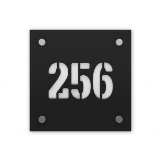 copy ofMatte black street/house number with customizable background - Square model - Square number 19 x 19 cm