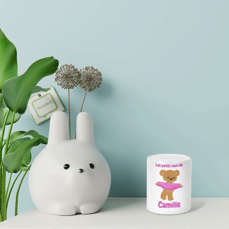 Personalized piggy bank with first name and photo · Original birth, baptism or wedding gift