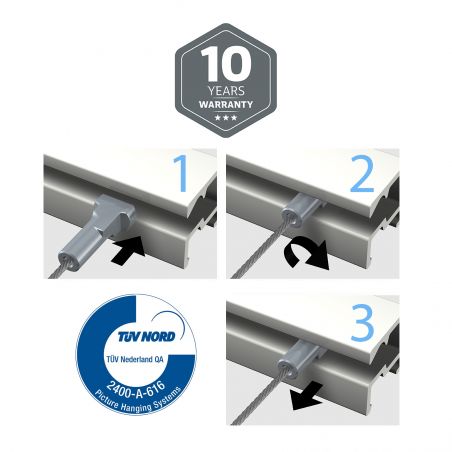 300 cm câble acier embout twister