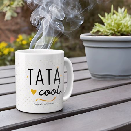 Mug pour Tata Cool - Cadeau pour Tatie - Tasse cadeau Anniversaire ou Noël - 33 cL, Céramique - Imprimé en France