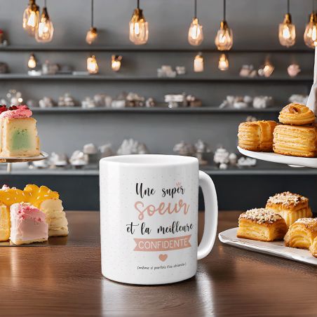 Mug en céramique blanc personnalisé avec Texte et Photo · Cadeau pratique pour amateur de café