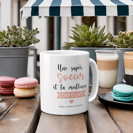 Mug en céramique blanc personnalisé avec Texte et Photo · Cadeau pratique pour amateur de café