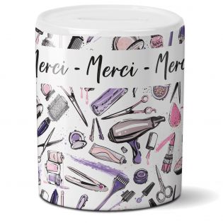 Tirelire pourboire - Salon d'esthétique, salon de beauté.