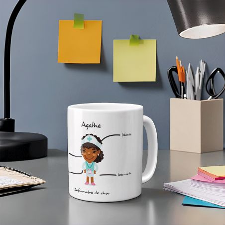 Mug personnalisé original pour collègue | Médical - Infirmière - médecin - 33 cl, Céramique - Imprimé en France