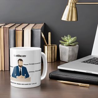 Mug personnalisé collègue | Business man - 33 cl, Céramique - Imprimé en France