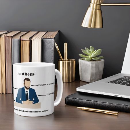 Mug personnalisé collègue | Business man - 33 cl, Céramique - Imprimé en France
