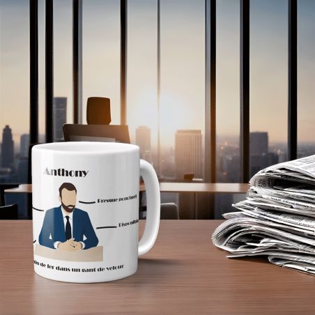 Mug personnalisé collègue | Business man - 33 cl, Céramique - Imprimé en France