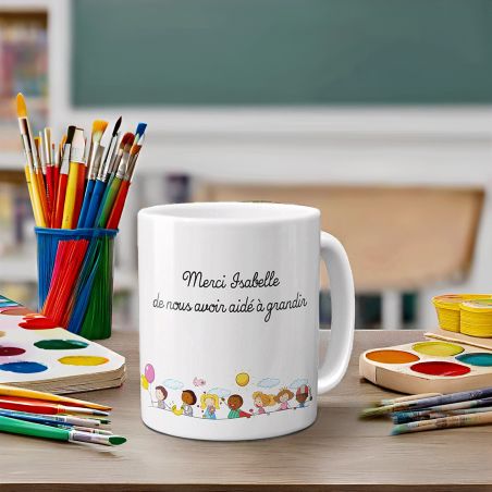 “Thank you” mug for customizable nanny with first name · Personalized thank you nanny gift