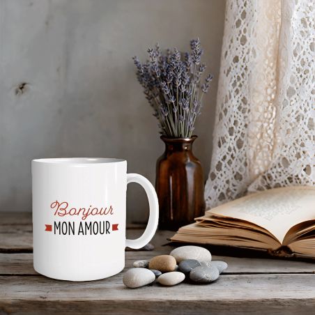 Mug humour Bonne humeur du matin - Ta gueule - Idée cadeau rigolo pour anniversaire - Tasse couple originale Noël 