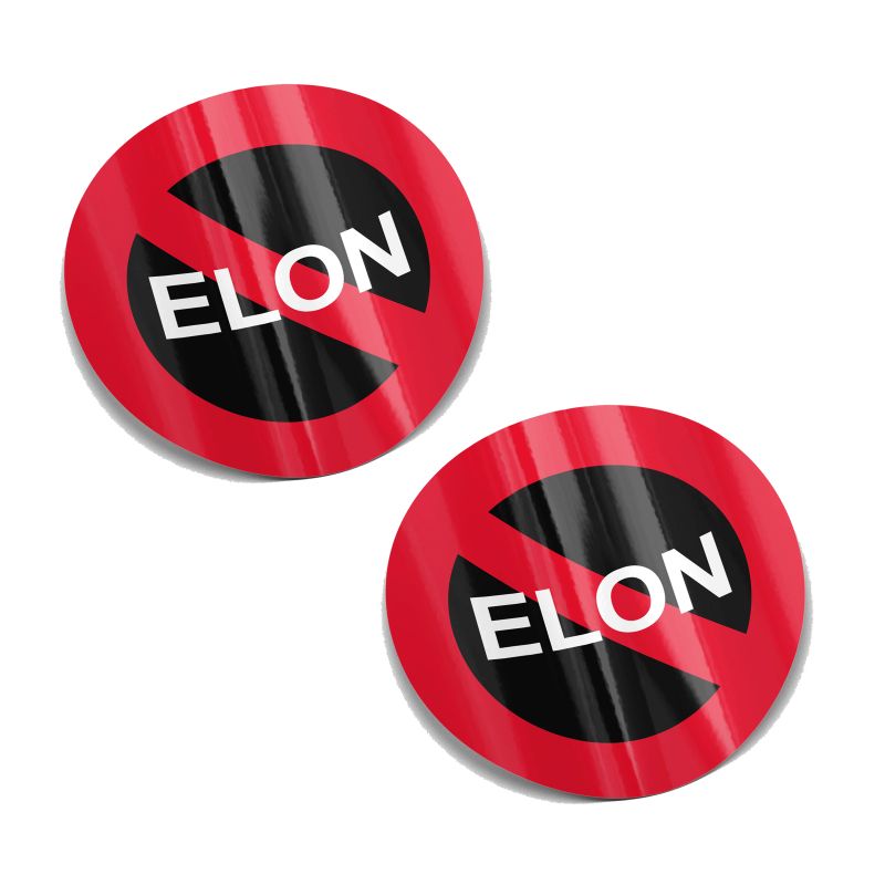 Lot de 2 stickers Anti Elon, stickers en vinyle pour ordinateur portable, voiture, livre, bouteille d'eau, casque ..