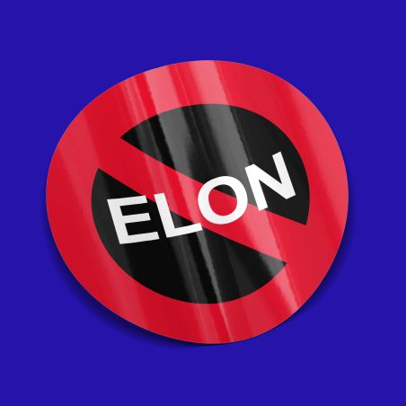 Lot de 2 stickers Anti Elon, stickers en vinyle pour ordinateur portable, voiture, livre, bouteille d'eau, casque ..