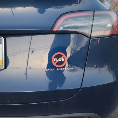 Lot de 2 stickers Anti Elon, stickers en vinyle pour ordinateur portable, voiture, livre, bouteille d'eau, casque ..