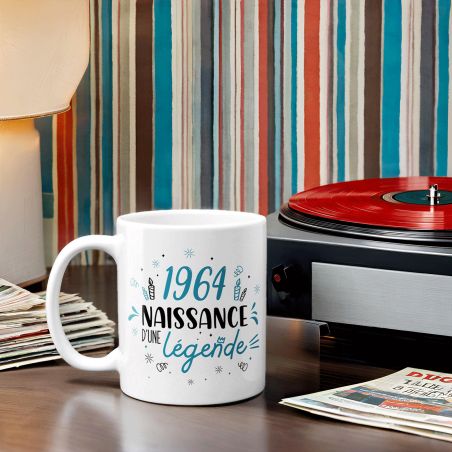 Mug anniversaire 1964 - Naissance d'une légende - 33 cl, céramique - Imprimé en France