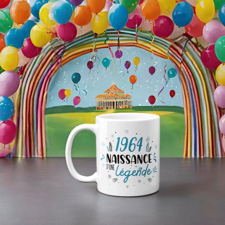 Mug anniversaire 1964 - Naissance d'une légende - 33 cl, céramique - Imprimé en France