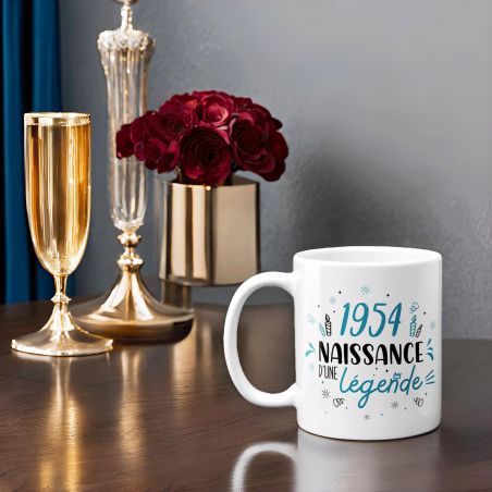 Mug anniversaire 1954 - Naissance d'une légende - 33 cl, céramique - Imprimé en France