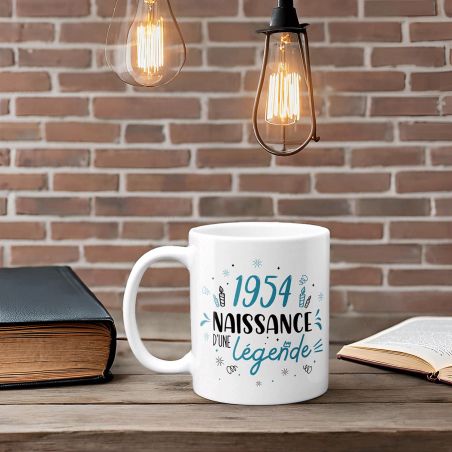 Mug anniversaire 1954 - Naissance d'une légende - 33 cl, céramique - Imprimé en France