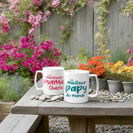 Pack cadeau papy mamie - 2 mugs 