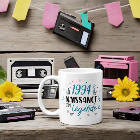Mug anniversaire 1994 - Naissance d'une légende - 33 cl, céramique - Imprimé en France