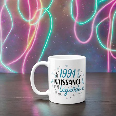 Mug anniversaire 1994 - Naissance d'une légende - 33 cl, céramique - Imprimé en France