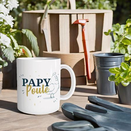 Mug en céramique Papy poule - 33 cl, Céramique - Imprimé en France