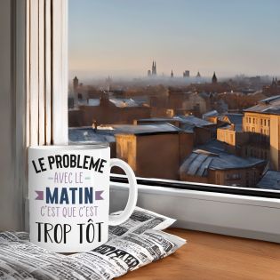 Mug humour Bonne humeur du matin - Ta gueule - Idée cadeau rigolo pour anniversaire - Tasse couple originale Noël 