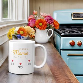 Mug classique en céramique personnalisable Les Trésors de Mamie - 33 cl, Céramique - Imprimé en France