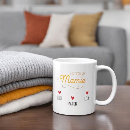 Mug classique en céramique personnalisable Les Trésors de Mamie - 33 cl, Céramique - Imprimé en France