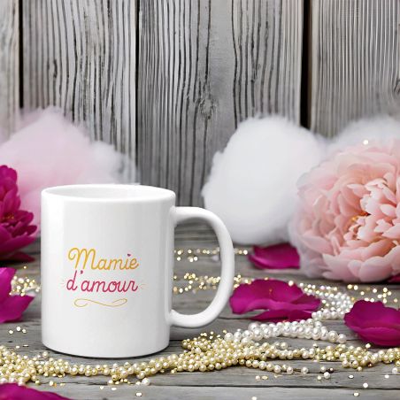Mug classique en céramique personnalisable - Mamie d'amour - 33 cl, Céramique - Imprimé en France