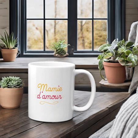 Mug classique en céramique personnalisable - Mamie d'amour - 33 cl, Céramique - Imprimé en France