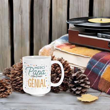 Mug en céramique Merci Papa d'être aussi génial - 33 cl, Céramique - Imprimé en France