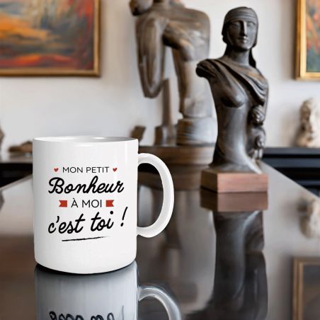 Mug en céramique Mon petit bonheur à moi, c'est toi - 33 cl, Céramique - Imprimé en France