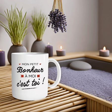 Mug en céramique Mon petit bonheur à moi, c'est toi - 33 cl, Céramique - Imprimé en France