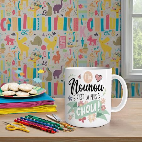 Mug en céramique Ma nounou c'est la plus chou - 33 cl, Céramique - Imprimé en France
