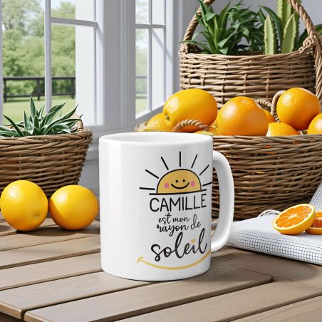 mugs et tasses à café : Mug personnalisable en céramique - Tu es mon rayon de Soleil - 33 cl, Céramique - Imprimé en France