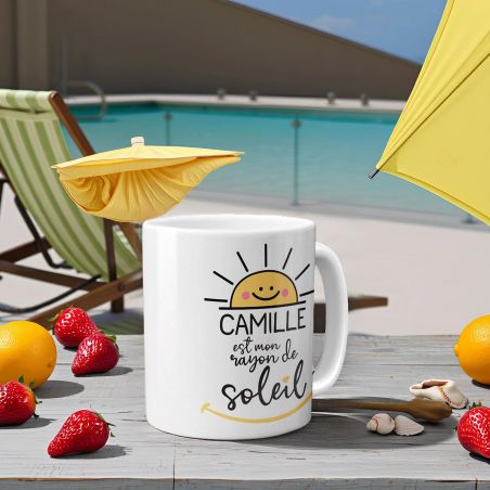 mugs et tasses à café : Mug personnalisable en céramique - Tu es mon rayon de Soleil - 33 cl, Céramique - Imprimé en France