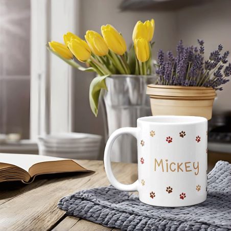 Mug Chien Photo & Prénom personnalisé | Amoureux des animaux - 33 cl, Céramique - Imprimé en France