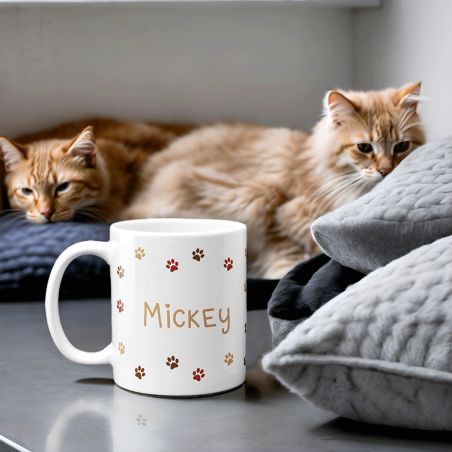 Mug Chien Photo & Prénom personnalisé | Amoureux des animaux - 33 cl, Céramique - Imprimé en France
