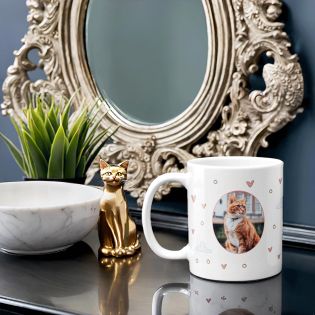 Mug personnalisé Texte & Photo | Amoureux des chats - 33 cl, Céramique - Imprimé en France